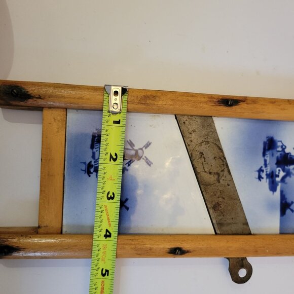 Vintage Czechoslovakian Wooden Tile Trivet Slicer Mandolin Windmill Design - Picture 2 of 7